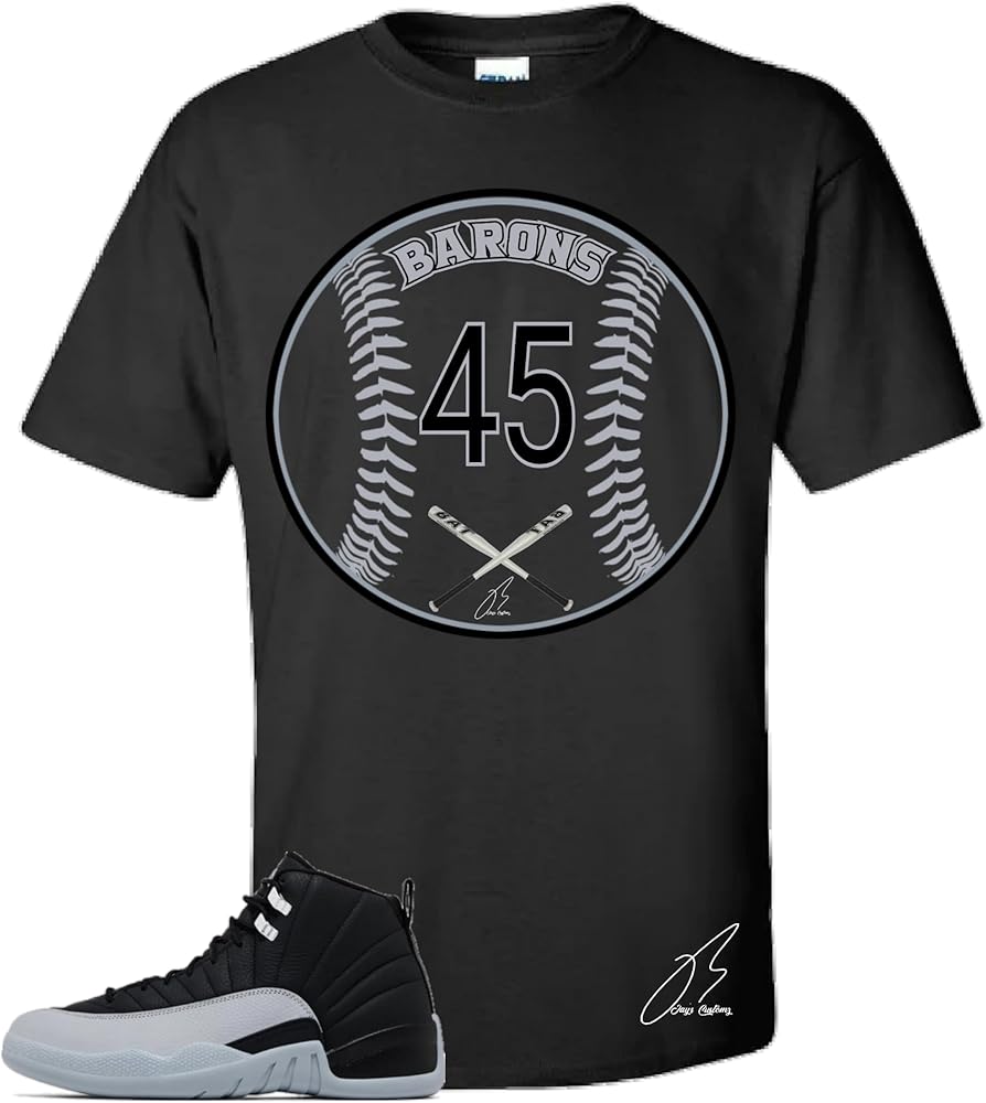 Amazon.com: Shirt To Match Jordan Retro 12 Barons/Wolf Grey/Black